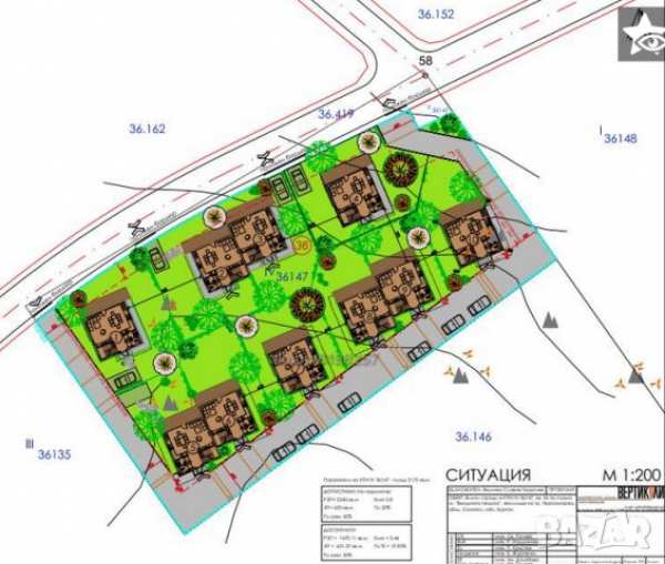 Продава парцел 3175 кв.м. за построяване на 10 вилни сгради в черноморец вилна зона