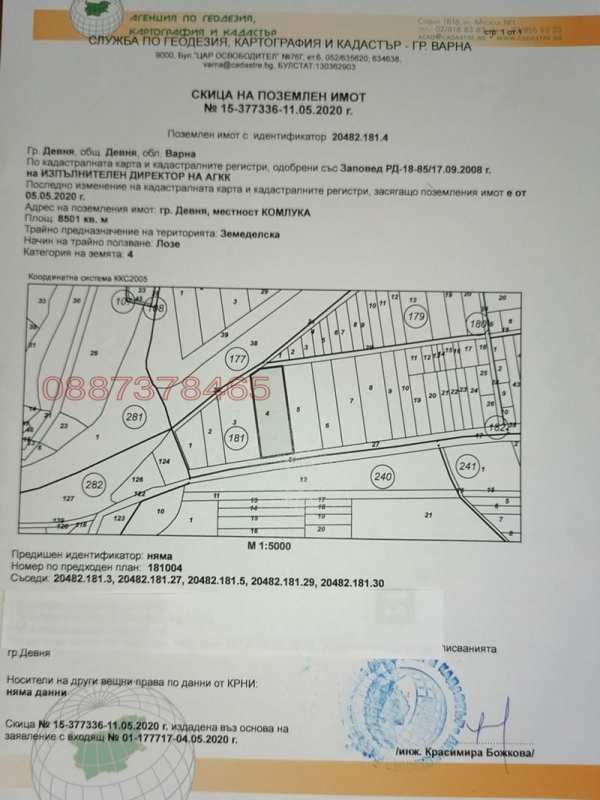 Продава земеделска земя, гр. девня, област варна