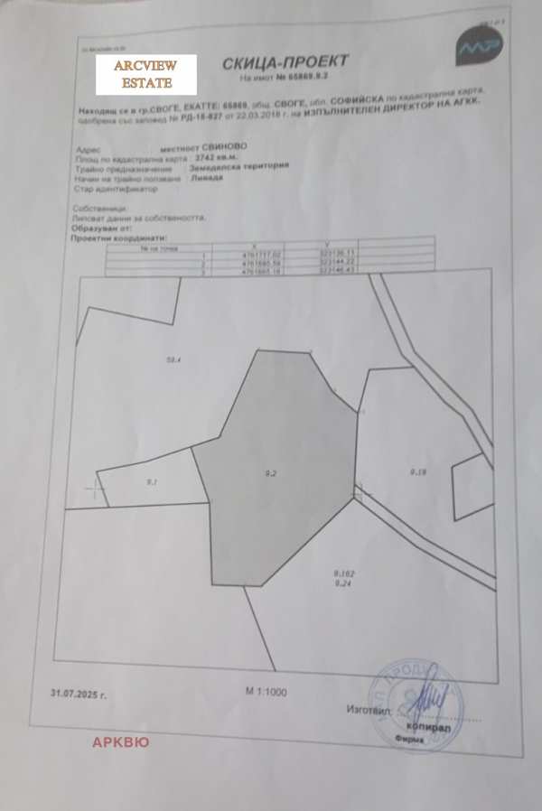 Продава парцел, гр. своге, област софия област