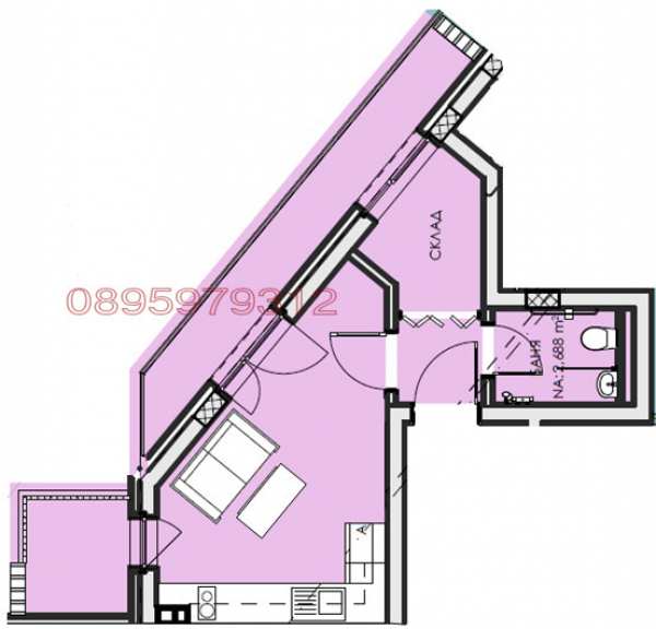 Продава 1-стаен, гр. софия, люлин 6