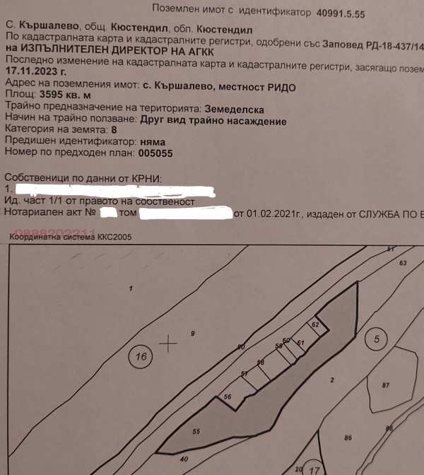 Продава земеделска земя, гр. кюстендил, област кюстендил