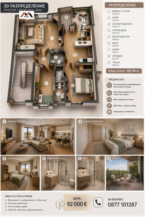 Продава 4-стаен, гр. стара загора, ремиза