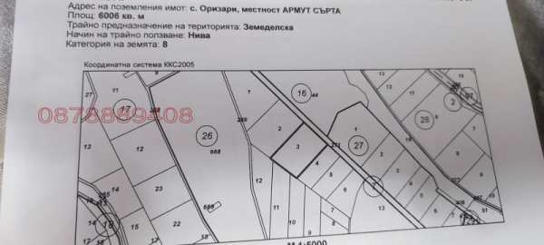 Продава  земеделска земя с. Оризари, област Сливен
      64 дка