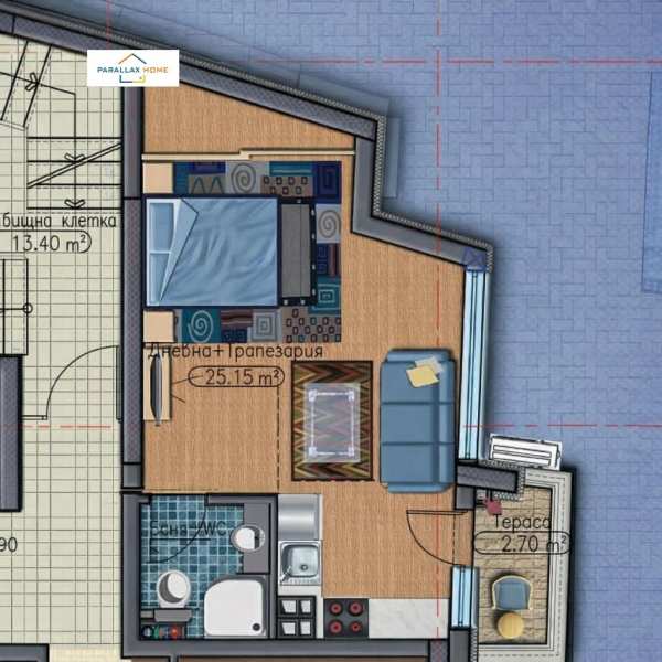 Продава 1-стаен, гр. софия, дружба 1