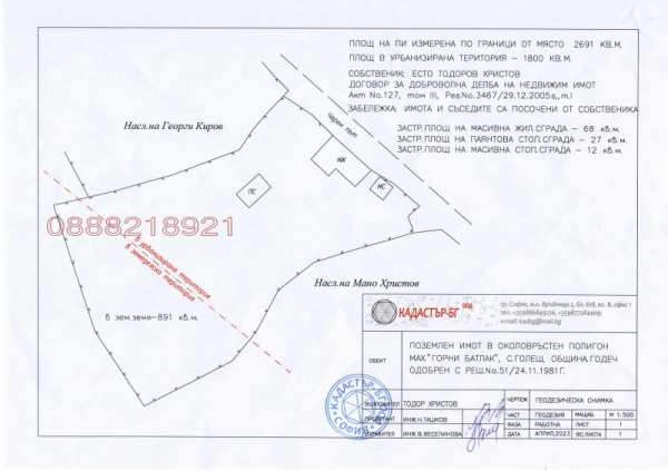 Продава парцел, гр. годеч, област софия област