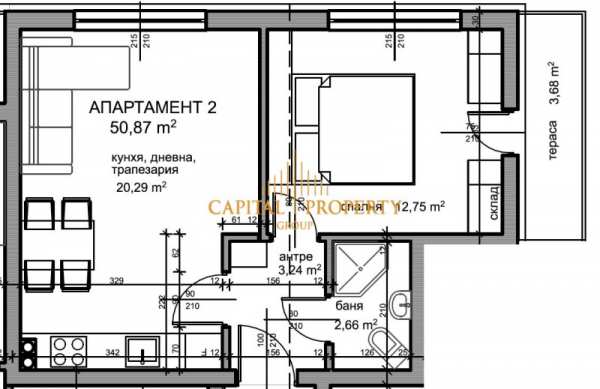 Продава 2-стаен, с. кранево, област добрич