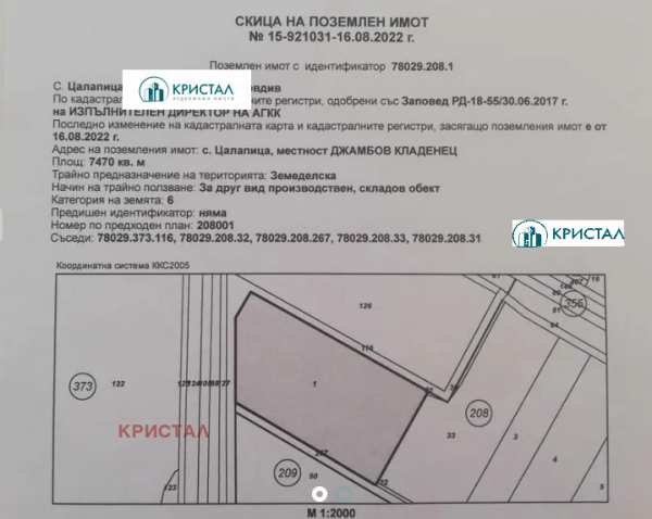 Продава парцел, с. цалапица, област пловдив