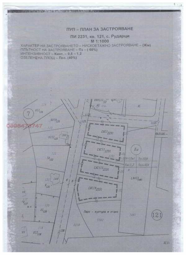 Продава парцел, с. рударци, област перник