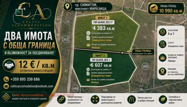 Продава парцел, гр. симитли, област благоевград