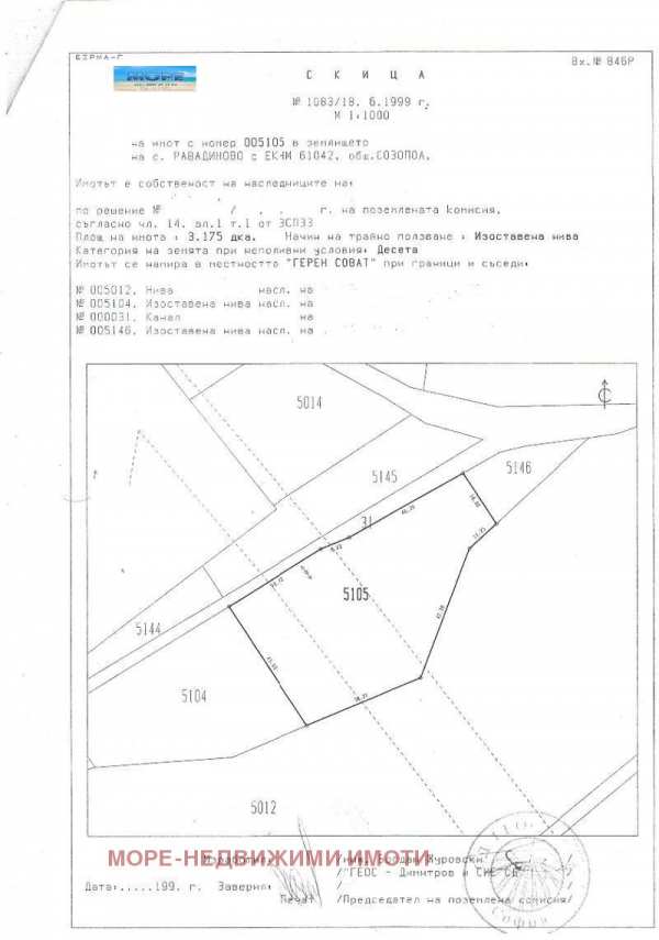 Продава земеделска земя, с. равадиново, област бургас