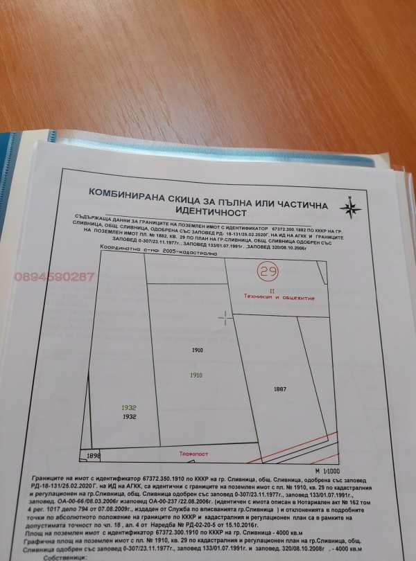 Продава парцел, гр. сливница, област софия област