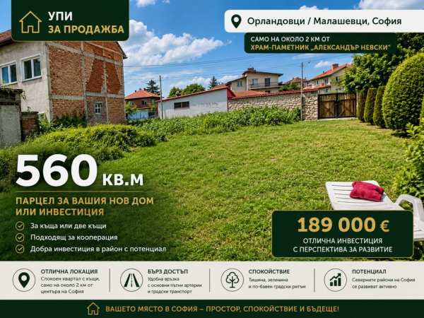 Парцел - 560 кв.м. - София