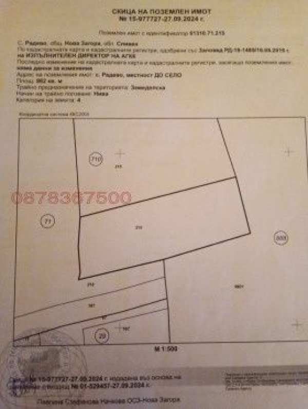 Продавам парцел община Нова Загора