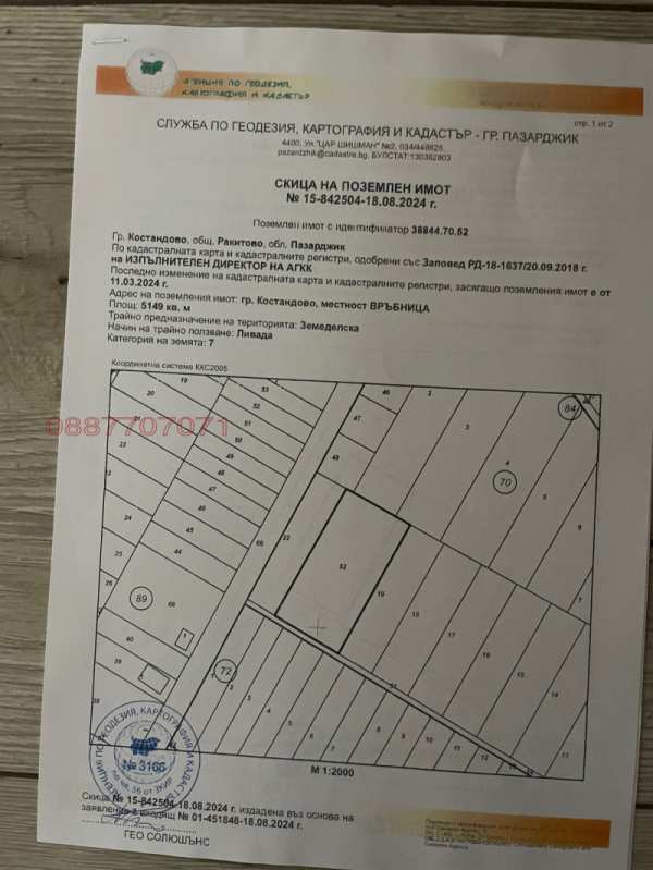 Продава парцел, гр. ракитово, област пазарджик