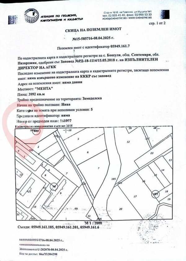 Продава парцел, с. бошуля, област пазарджик