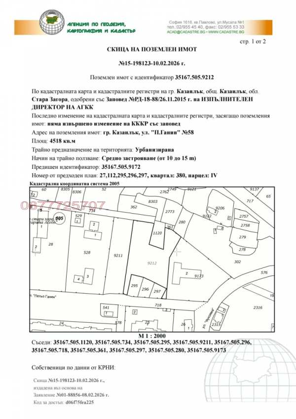 Продава парцел, гр. казанлък, област стара загора