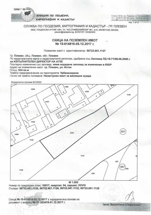 Продава парцел, гр. плевен, широк център