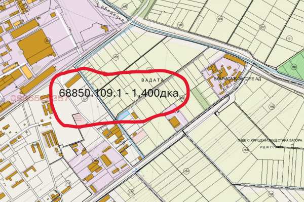 Продава парцел, гр. стара загора, индустриална зона - изток