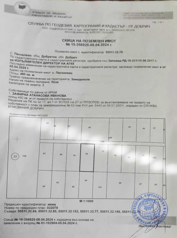 Продава земеделска земя, с. паскалево, област добрич