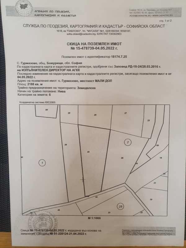 Продава парцел, с. гурмазово, област софия област
