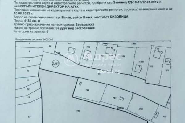 Продава парцел, гр. банкя, област софия-град