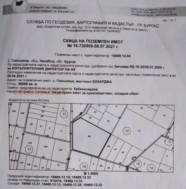 Продава парцел, с. гюльовца, област бургас