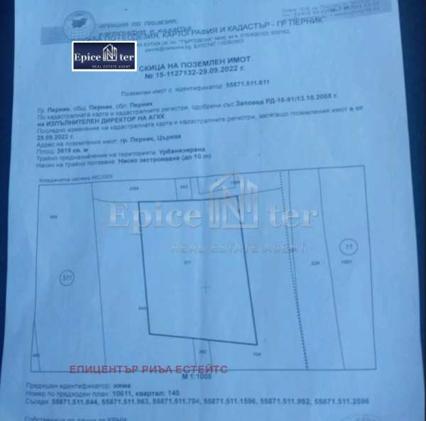 Продава парцел, гр. перник, църква