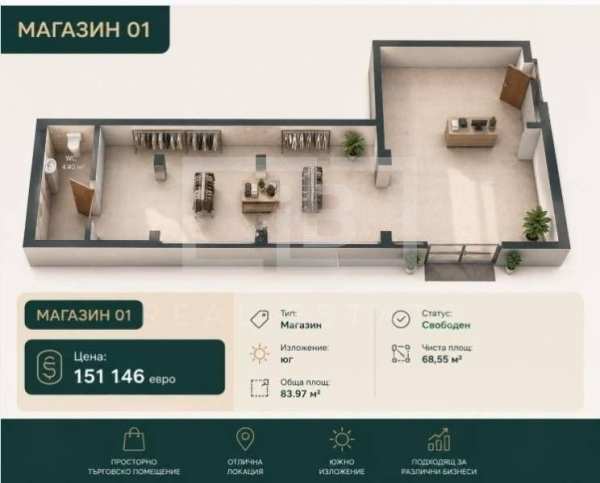 Продава магазин, гр. софия, люлин 8