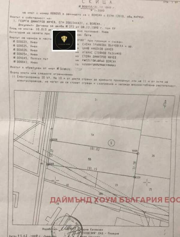 Продава парцел, с. войсил, област пловдив
