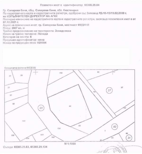 Продава парцел, гр. сапарева баня, област кюстендил