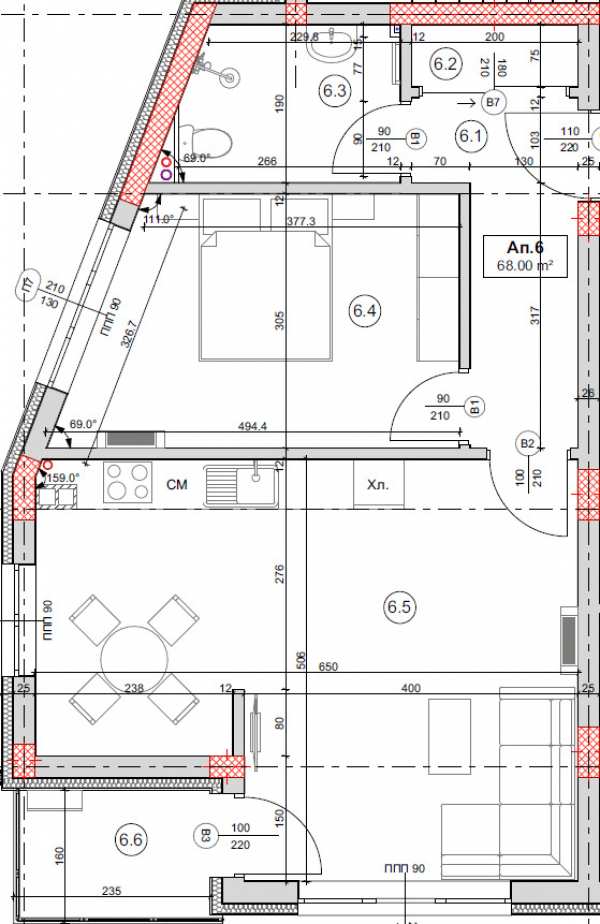 Продава 2-стаен, гр. благоевград, ален мак