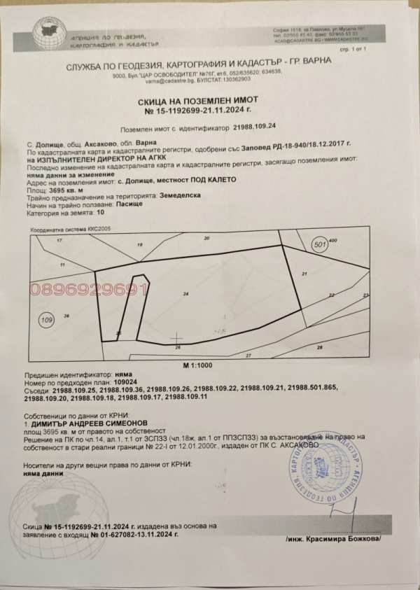 Продава парцел, с. долище, област варна