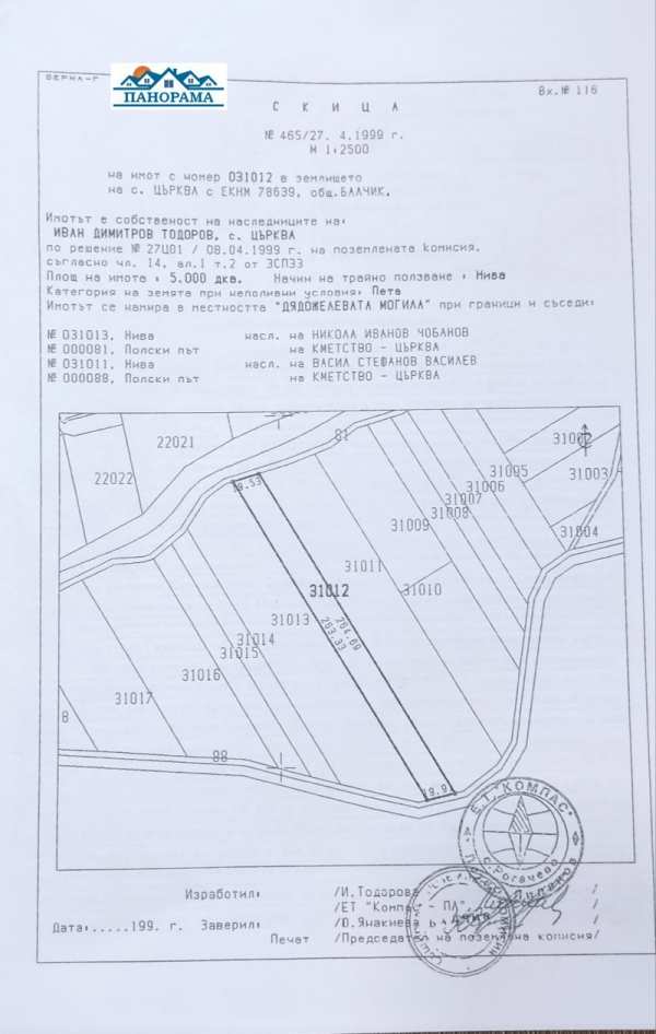 Продава  земеделска земя с. Църква, област Добрич
      5 дка