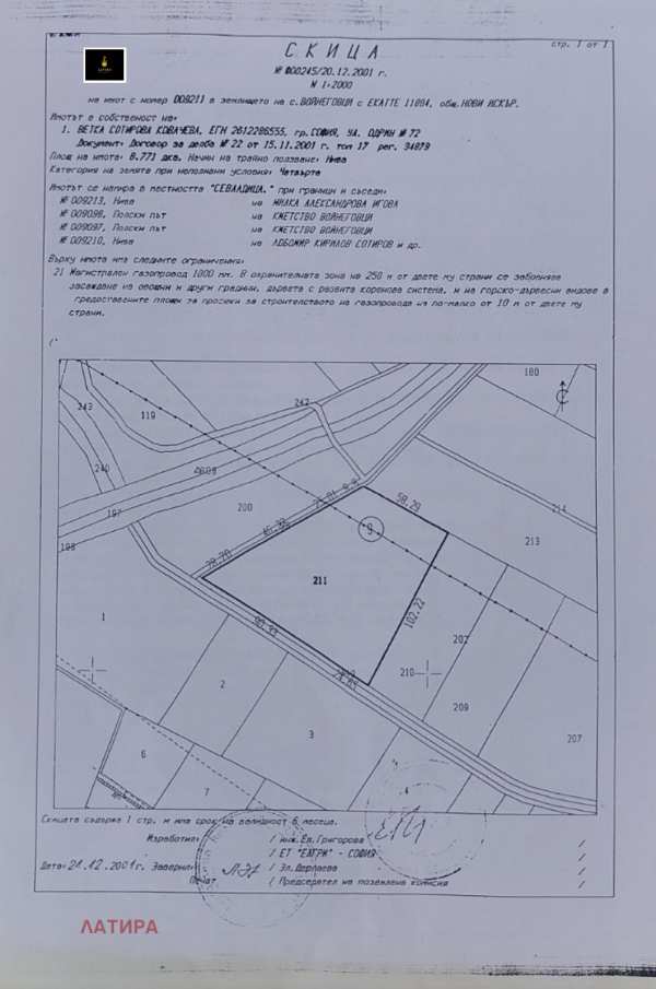 Продава парцел, гр. софия, с. войнеговци