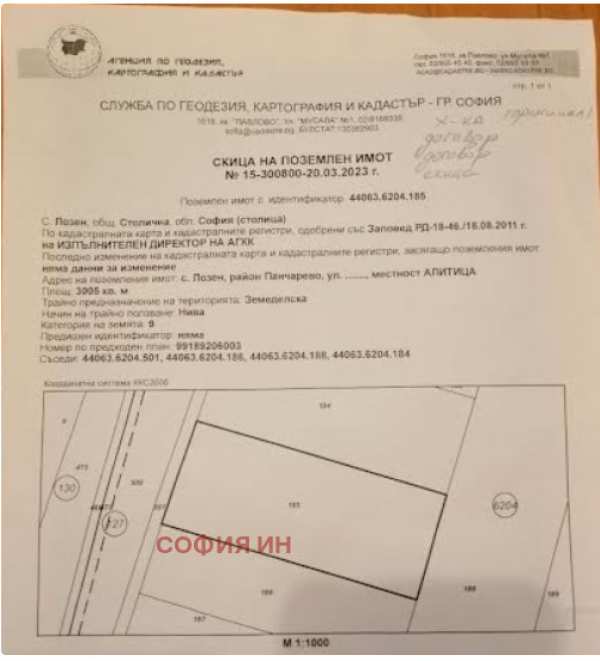 Продава парцел, с. равно поле, област софия област