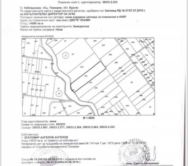 Продава парцел, гр. каблешково, област бургас