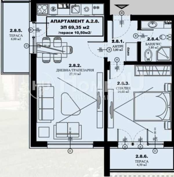 Продава 2-стаен, с. гара елин пелин, област софия област