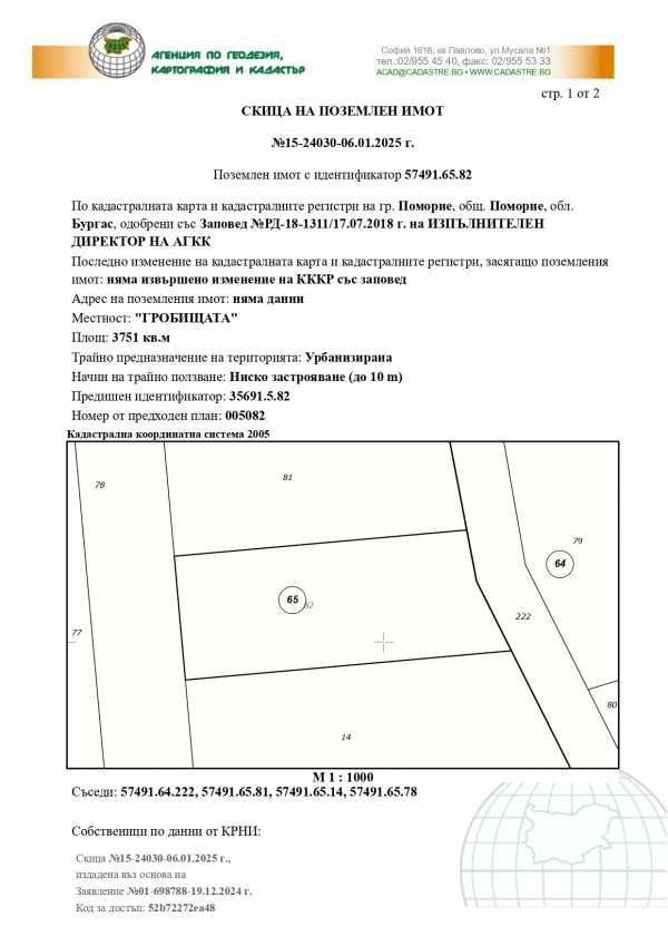 Продава парцел, гр. поморие, област бургас
