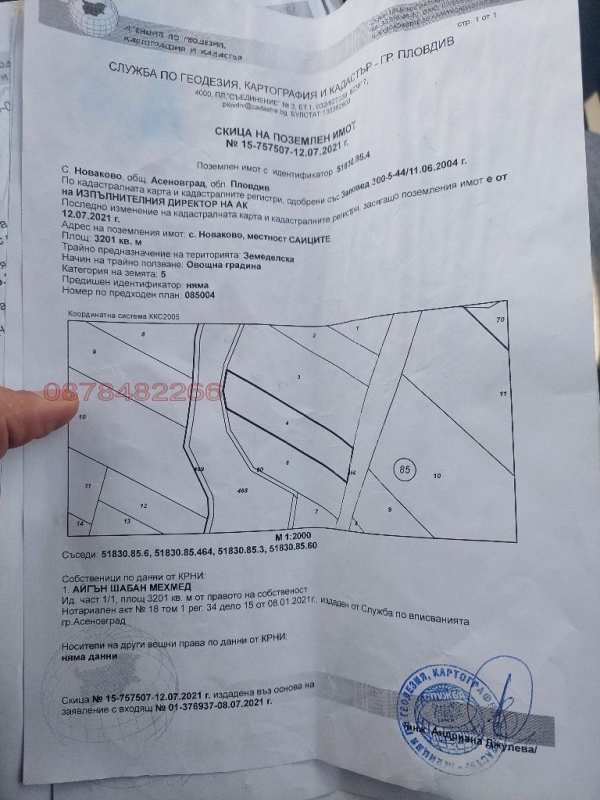 Продава земеделска земя, с. новаково, област пловдив
