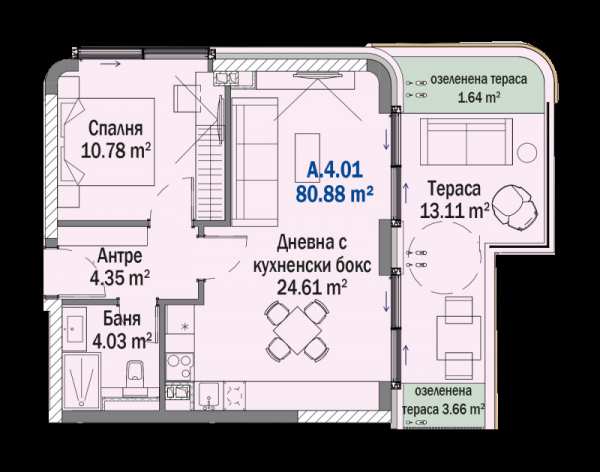 Продава 2-стаен, гр. китен, област бургас