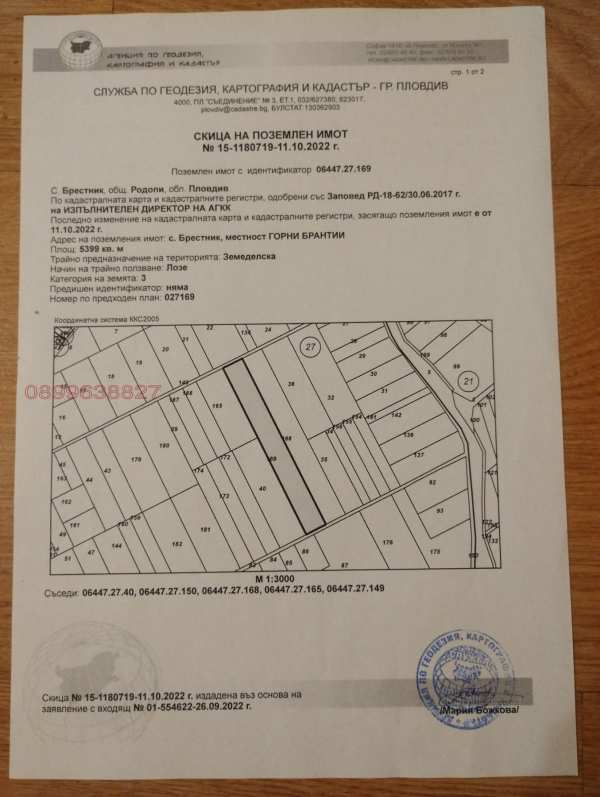 Продава земеделска земя, с. брестник, област пловдив