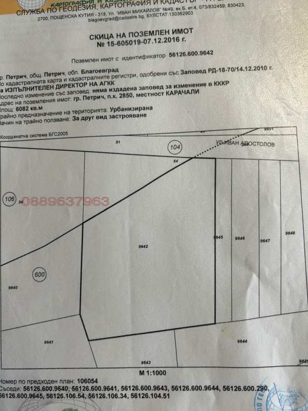 Продава парцел, гр. петрич, област благоевград