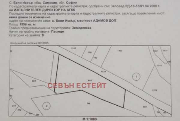 Продава парцел, с. бели искър, област софия област