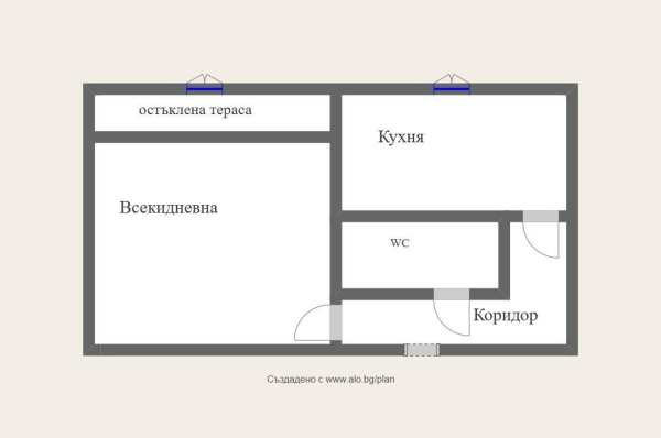 Продава 1-стаен, гр. бургас, славейков