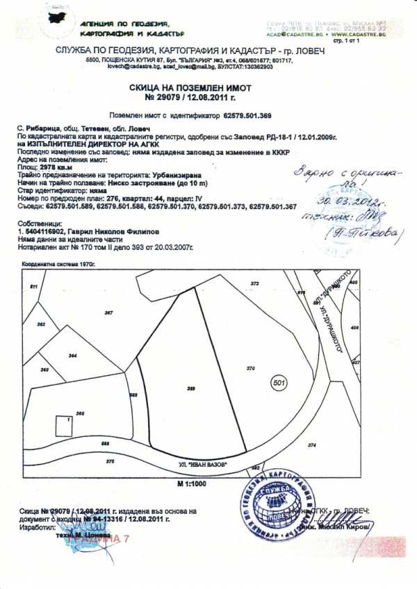 Продава парцел, с. рибарица, област ловеч