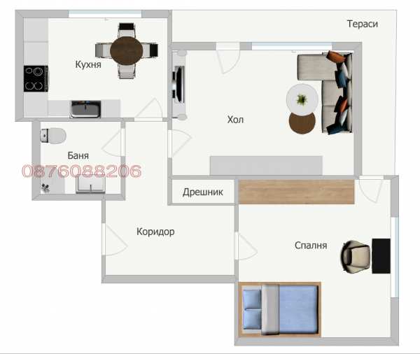 Продава 2-стаен, гр. русе, здравец