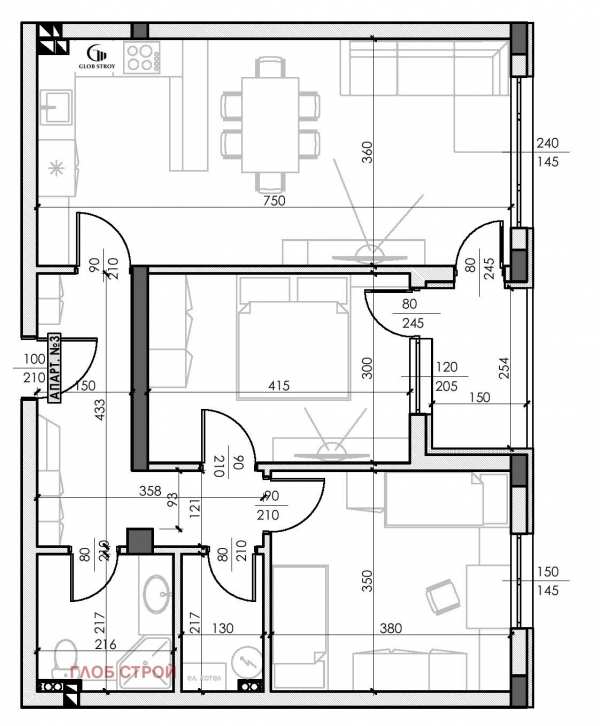 Продава 3-стаен, гр. шумен, център