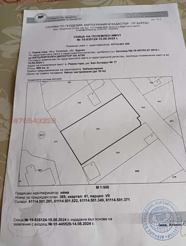 Продава парцел, с. равна гора, област бургас