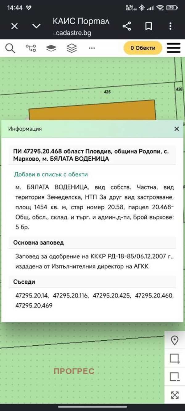 Продава парцел, гр. пловдив, беломорски