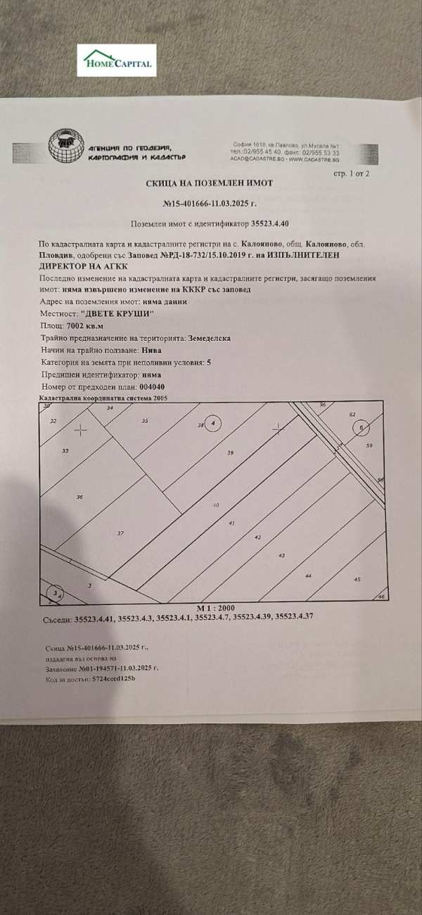 Продава земеделска земя, с. калояново, област пловдив